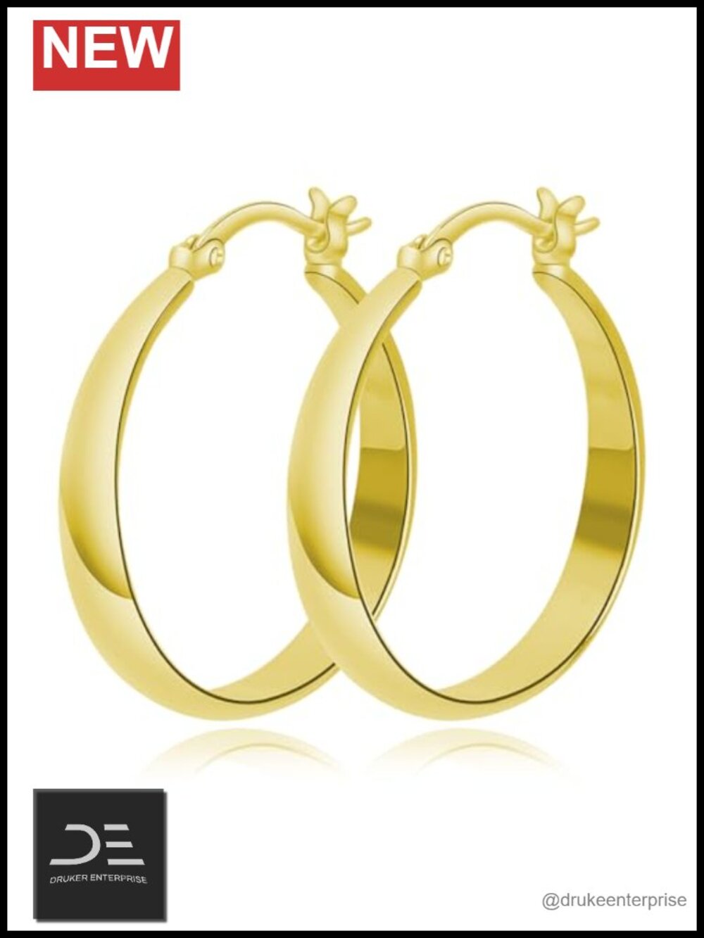 14K Gold Plated Hoop Earrings for Women Hypoallergenic